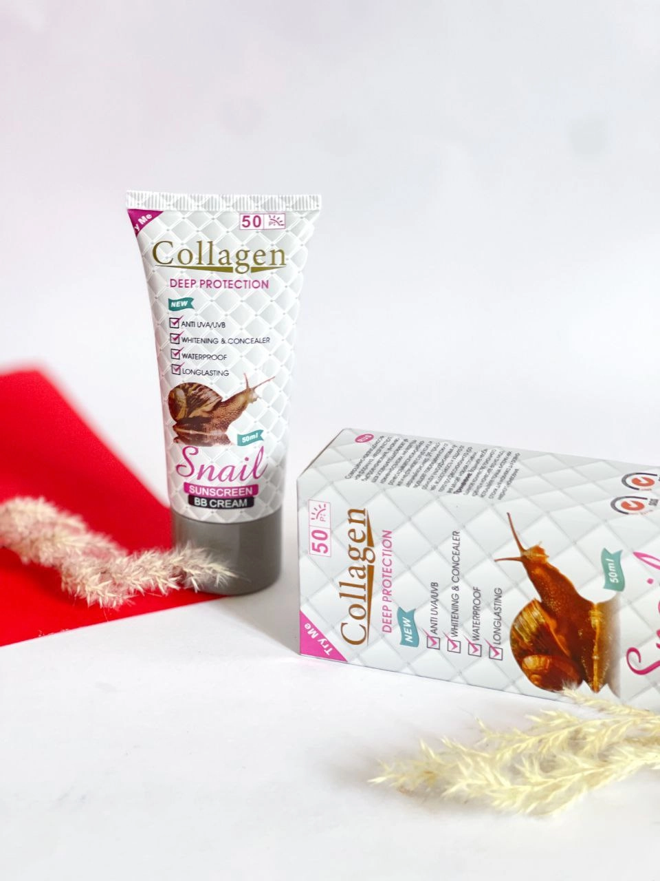 کرم ضدآفتاب گیاهی کلاژن BB حلزون رنگی با درجه SPF 50