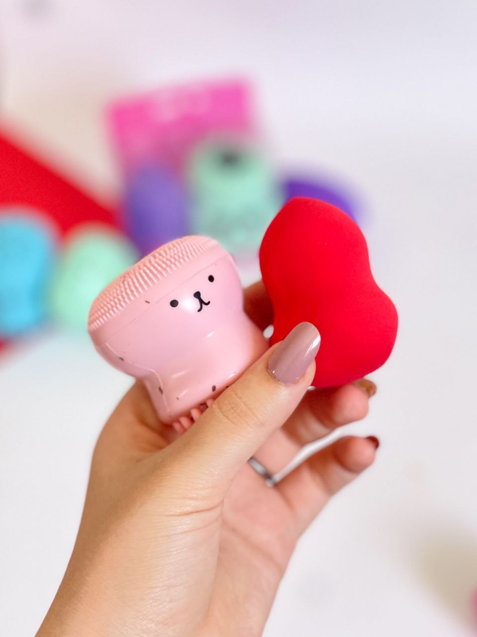 ست فیس براش سیلیکونی و پد تخم مرغی