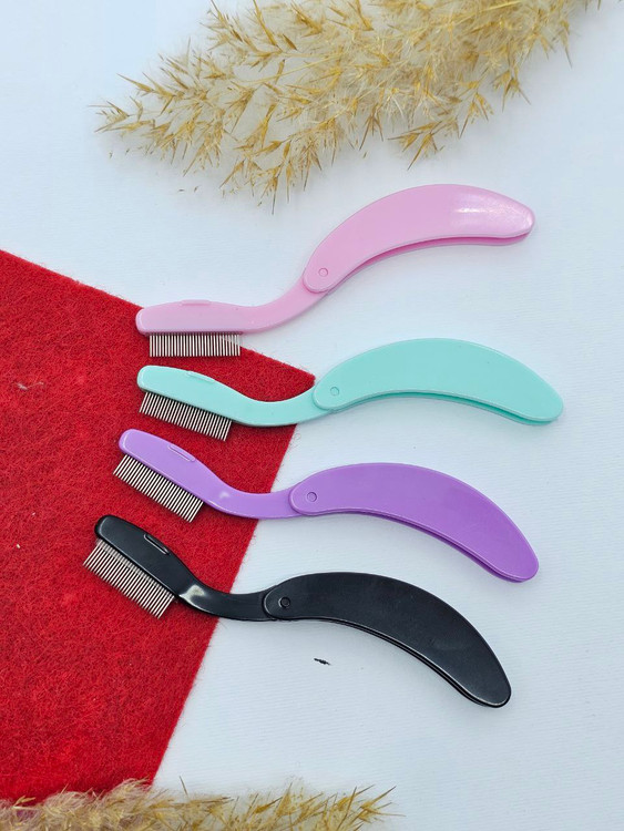 شانه مژه و ابرو کله فلزی تاشو