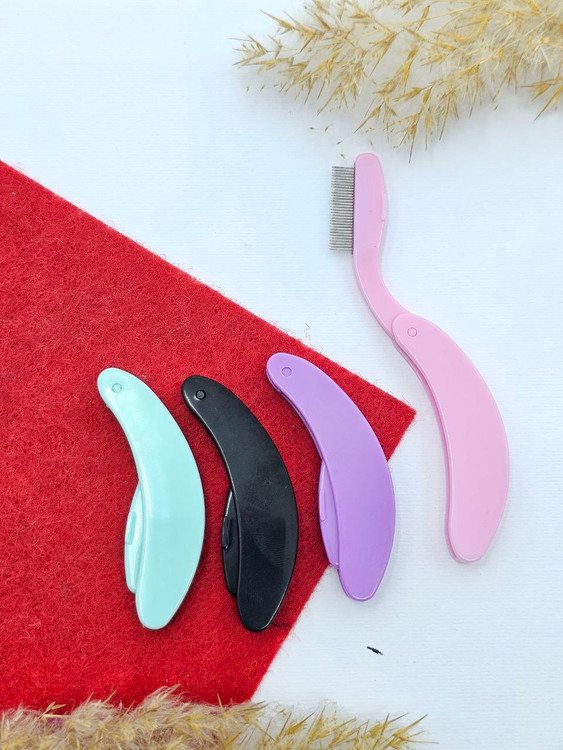 شانه مژه و ابرو کله فلزی تاشو